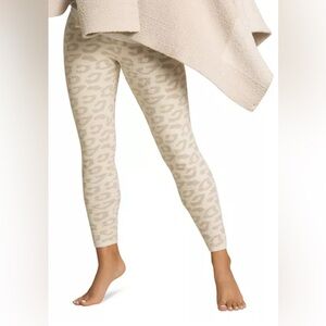 Barefoot Dreams Cozychic Leopard Print Cream Leggings m